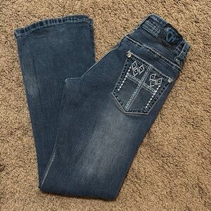 Women's Blue Jeans with Embroidered Pocket